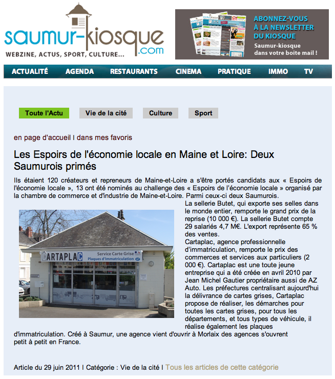 Article Saumur kiosque
