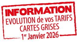 Augmentation des taxes cartes grises au 01/01/2026